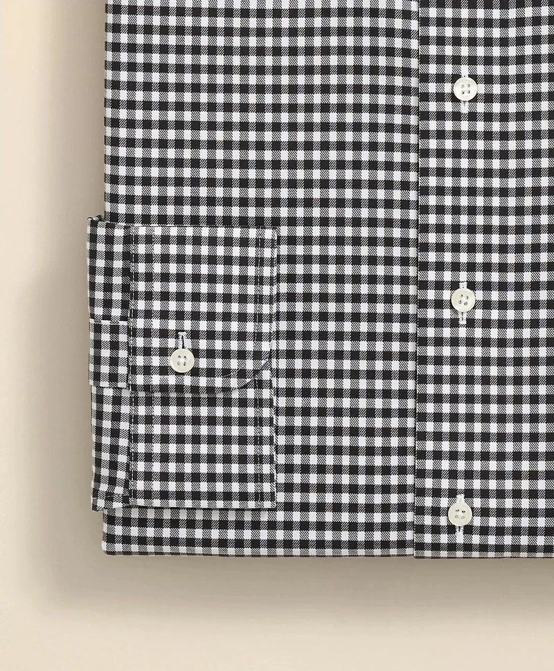 Stretch Supima<sup>®</sup> Cotton Non-Iron Herringbone English Spread Collar, Gingham Dress Shirt
