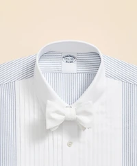 Cotton Oxford Polo Button-Down Collar, 10-Pleat Contrast-Stripe Tuxedo Shirt