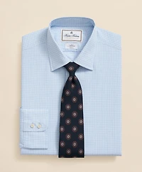 Brooks Brothers X Thomas Mason<sup>®</sup> Cotton English Collar, Windowpane Dress Shirt