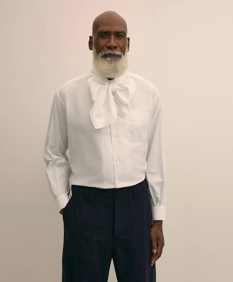 Brooks Brothers X Engineered Garments Cotton Oxford Ascot Collar Oversized Dress Shirt