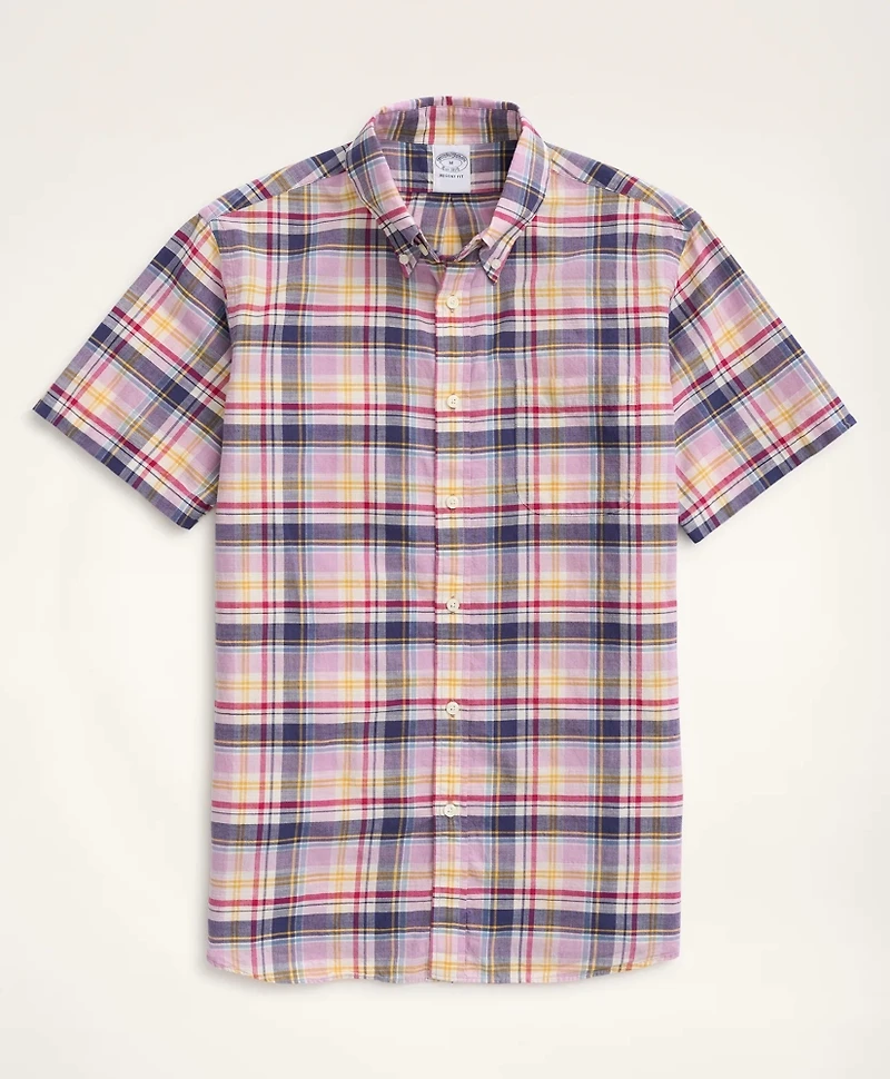 Regent Regular-Fit Sport Shirt, Short-Sleeve Madras