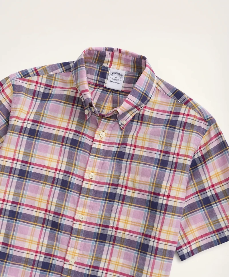 Regent Regular-Fit Sport Shirt, Short-Sleeve Madras