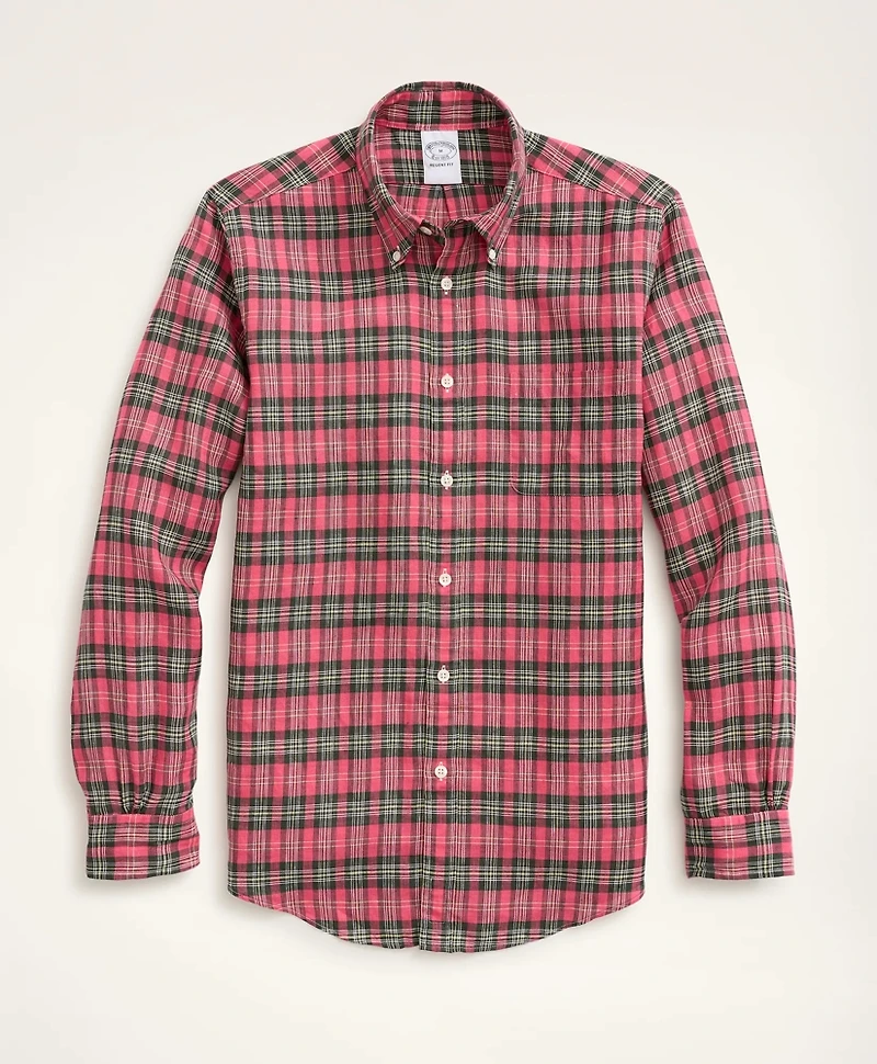 Regent Regular-Fit Irish Linen Faded Tartan Shirt