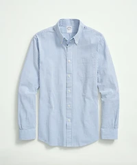 Washed Cotton Seersucker Button-Down Collar