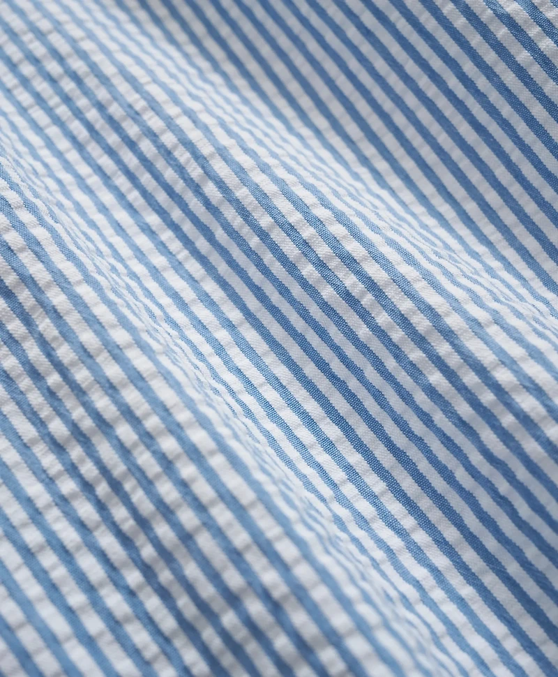 Washed Cotton Seersucker Button-Down Collar