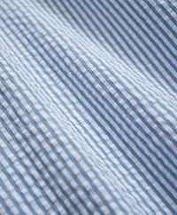 Washed Cotton Seersucker Button-Down Collar