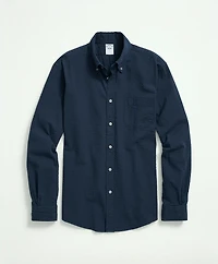Washed Cotton Seersucker Button-Down Collar Sport Shirt