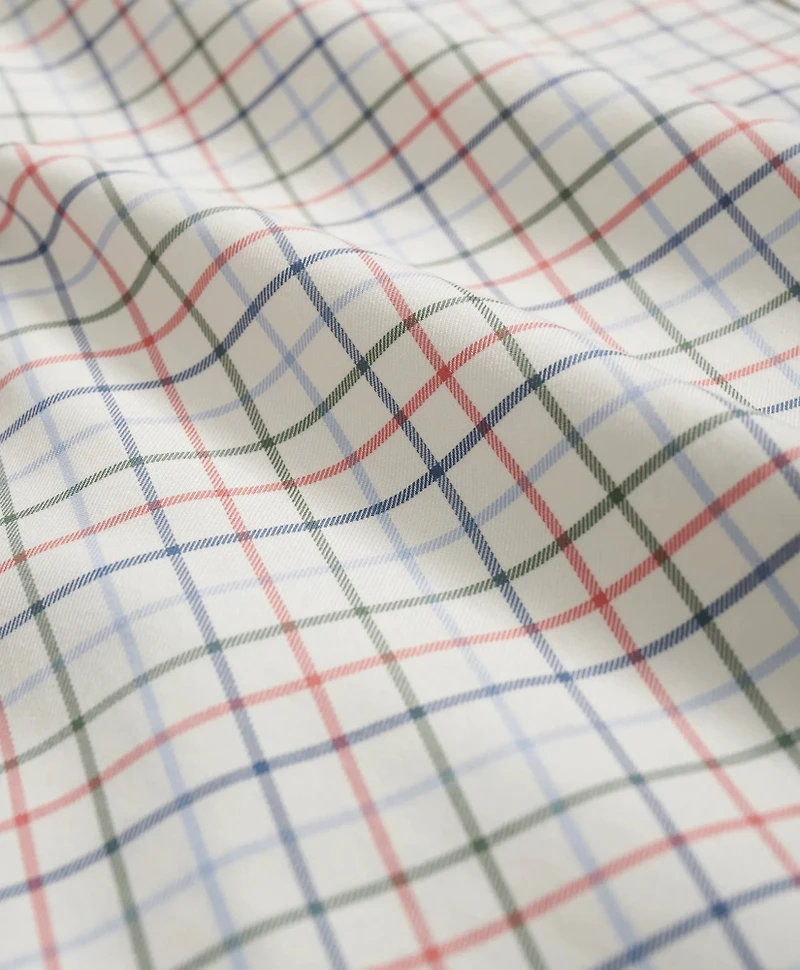Stretch Supima<sup>®</sup> Cotton Non-Iron Twill Polo Button Down Collar, Tattersall Shirt