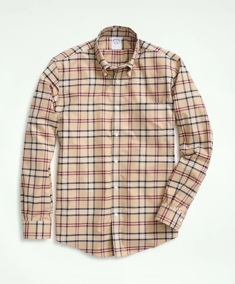 Stretch Supima<sup>®</sup> Cotton Non-Iron Twill Polo Button Down Collar, Tartan Shirt