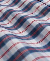 Stretch Non-Iron Oxford Polo Button-Down Collar, Checked Shirt