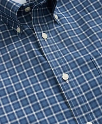 Stretch Supima<sup>®</sup> Cotton Non-Iron Oxford Polo Button Down Collar Windowpane Shirt