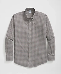 Stretch Supima<sup>®</sup> Cotton Non-Iron Twill Polo Button Down Collar Checked Shirt
