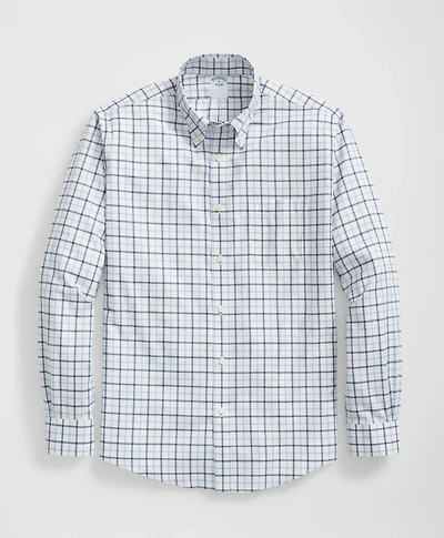 Stretch Supima<sup>®</sup> Cotton Non-Iron Twill Polo Button Down Collar Windowpane Shirt