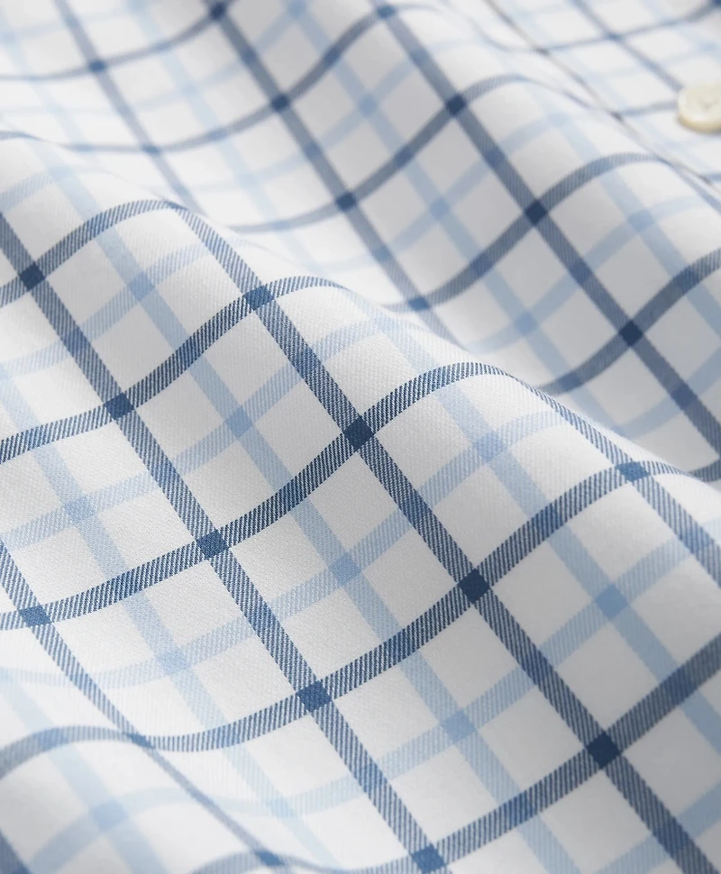 Stretch Supima<sup>®</sup> Cotton Non-Iron Twill Polo Button Down Collar Windowpane Shirt