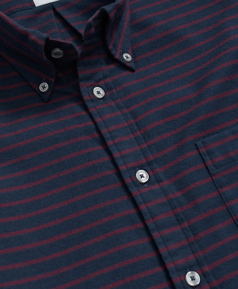 Portuguese Flannel Polo Button Down Collar, Striped Shirt
