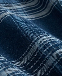 Denim Yard Work Shirt Bold Indigo Plaid Cotton