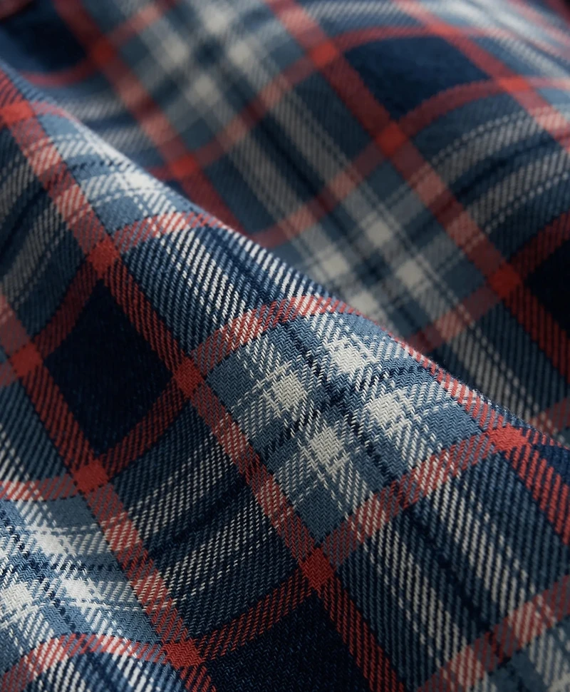 Denim Yard Work Shirt Red Plaid Cotton