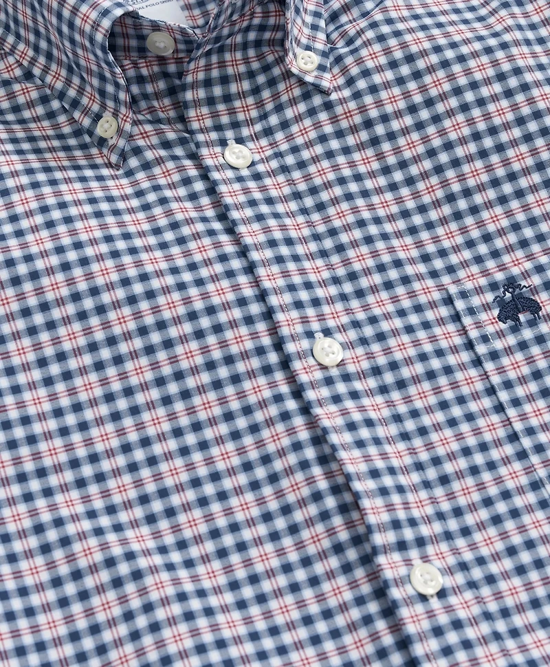 Performance Series Stretch Button-Down Collar, Checked Sport Shirt