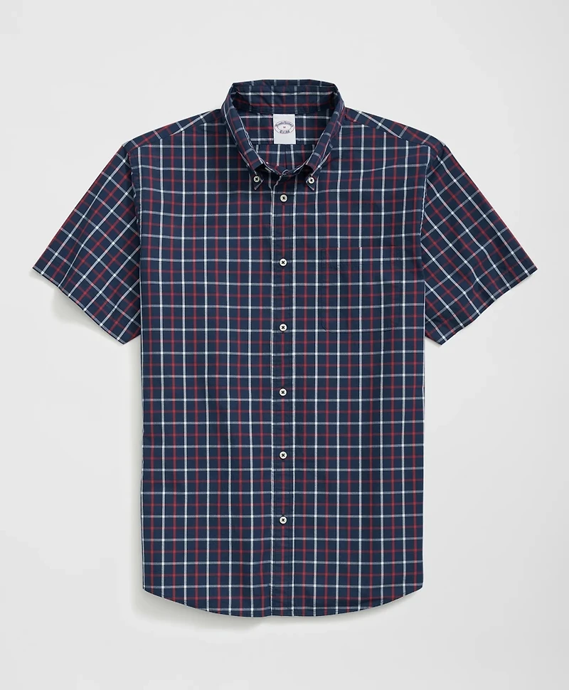 Friday Shirt, Short-Sleeve Poplin Windowpane