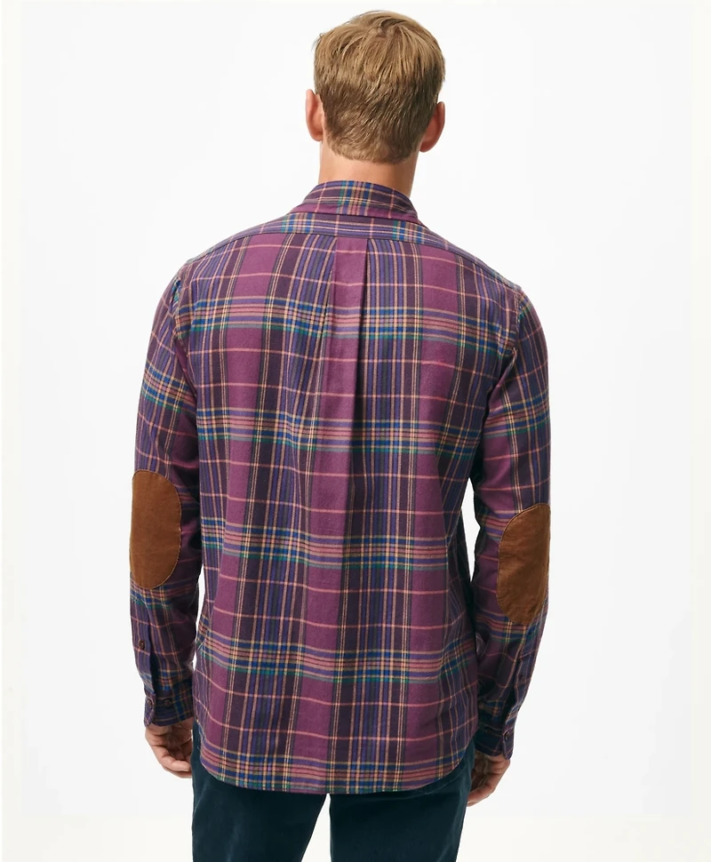 Cotton-Cashmere Sport Shirt Plaid Flannel