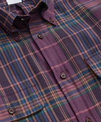 Cotton-Cashmere Sport Shirt Plaid Flannel