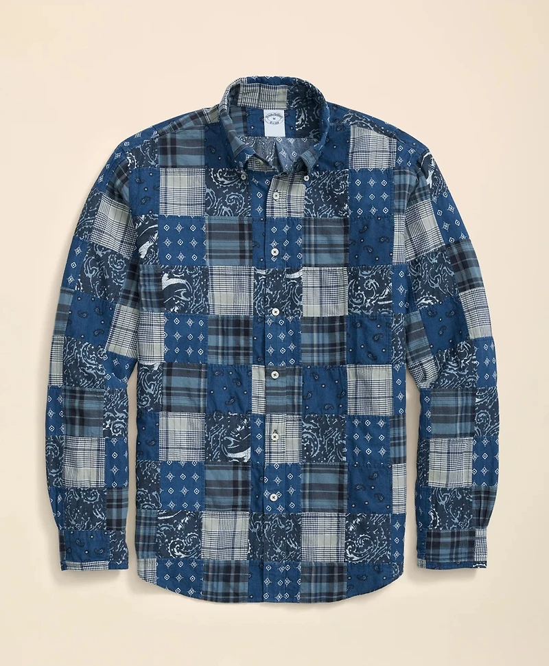Cotton Sport Shirt Patchwork Madras