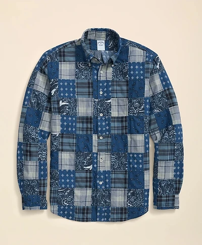 Cotton Sport Shirt Patchwork Madras