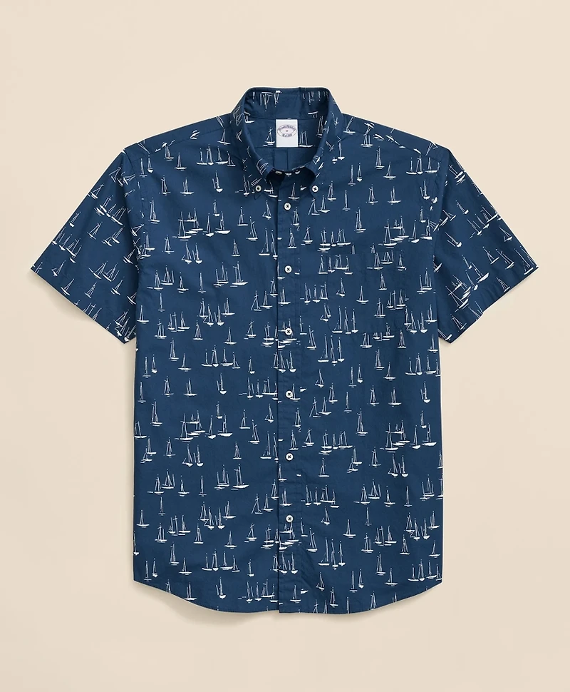 Friday Shirt, Short-Sleeve Poplin Sailboat