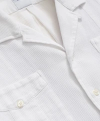Cotton Guayabera Waffle-Weave Short-Sleeve Shirt