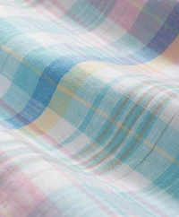 Irish Linen Polo Button Down Collar, Multi Plaid Shirt