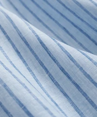 Irish Linen Polo Button Down Collar, Striped Shirt