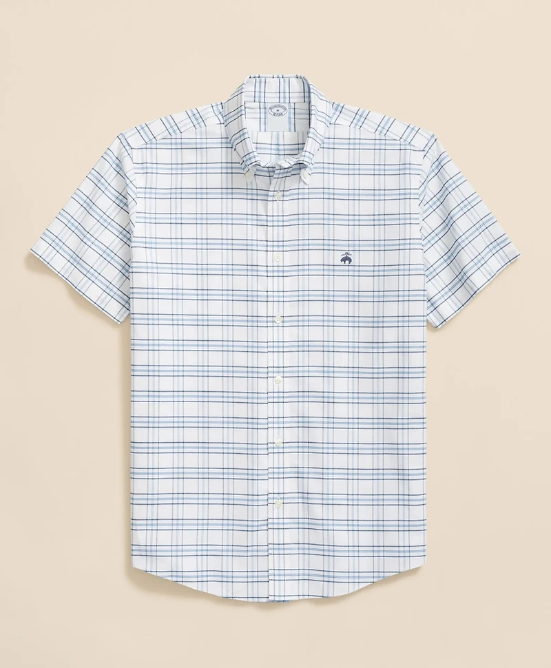 Stretch Cotton Non-Iron Oxford Polo Button-Down Collar