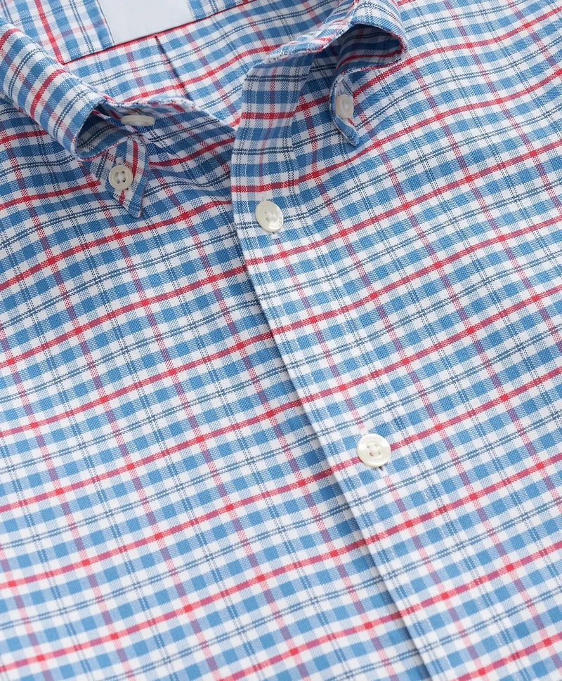 Stretch Cotton Non-Iron Oxford Polo Button Down Collar, Multi Check Shirt