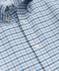 Stretch Cotton Non-Iron Oxford Polo Button-Down Collar, Outline Check Shirt