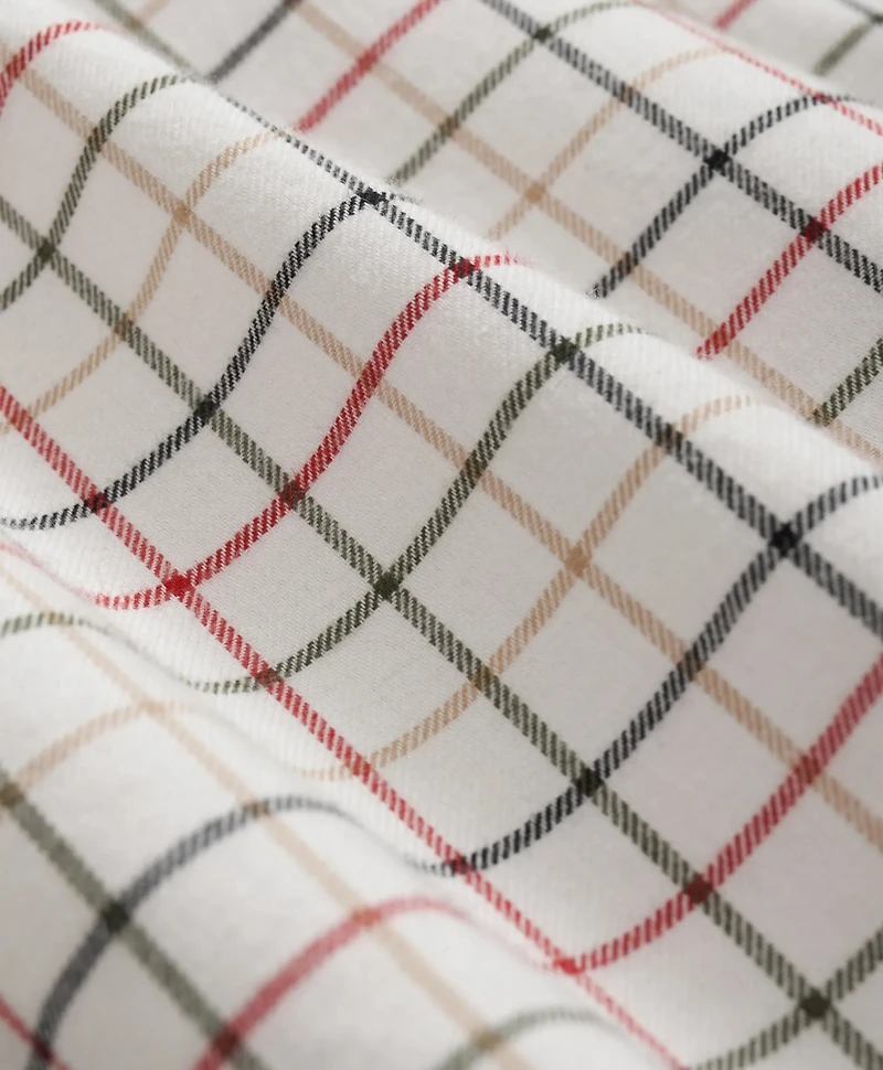 Cotton-Cashmere Flannel Windowpane Sport Shirt