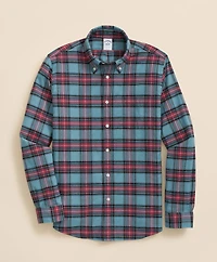 Portuguese Flannel Polo Button Down Collar, Stewart Tartan Shirt