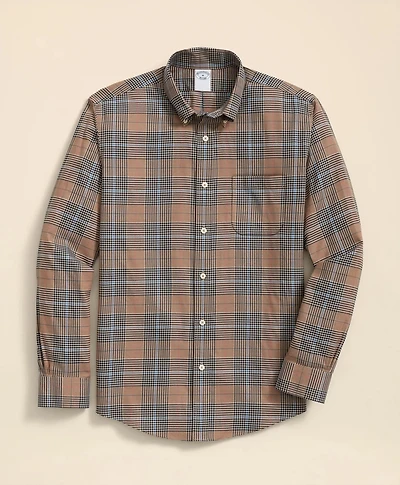 Stretch Supima<sup>®</sup> Cotton Non-Iron Twill Polo Button Down, Glen Plaid Sport Shirt