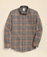 Stretch Supima<sup>®</sup> Cotton Non-Iron Twill Polo Button Down, Glen Plaid Sport Shirt