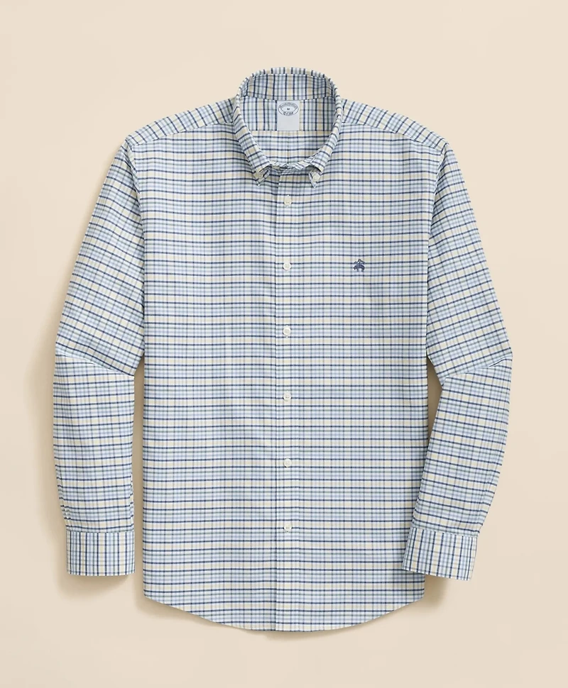 Stretch Non-Iron Oxford Button-Down Collar, Tattersall Sport Shirt