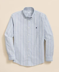 Stretch Non-Iron Oxford Button-Down Collar, Outline Stripe Sport Shirt
