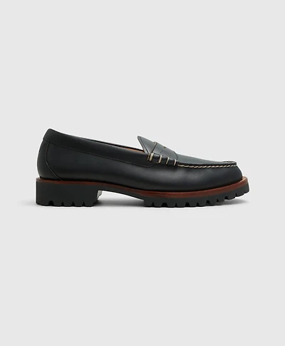 Leather Penny Loafer with Lug Sole
