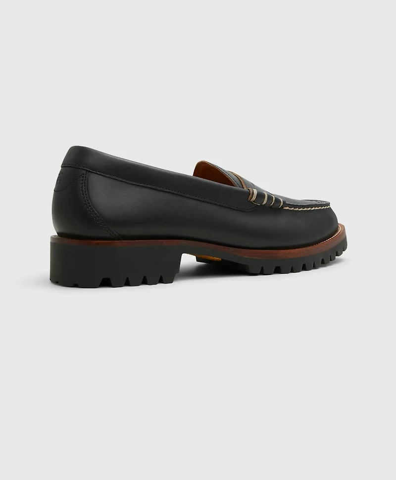 Leather Penny Loafer with Lug Sole