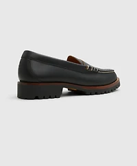 Leather Penny Loafer with Lug Sole
