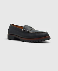 Leather Penny Loafer with Lug Sole
