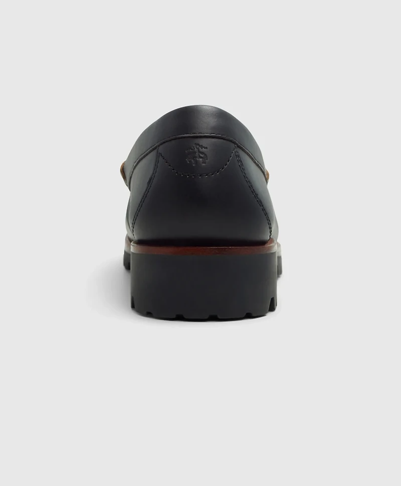 Leather Penny Loafer with Lug Sole