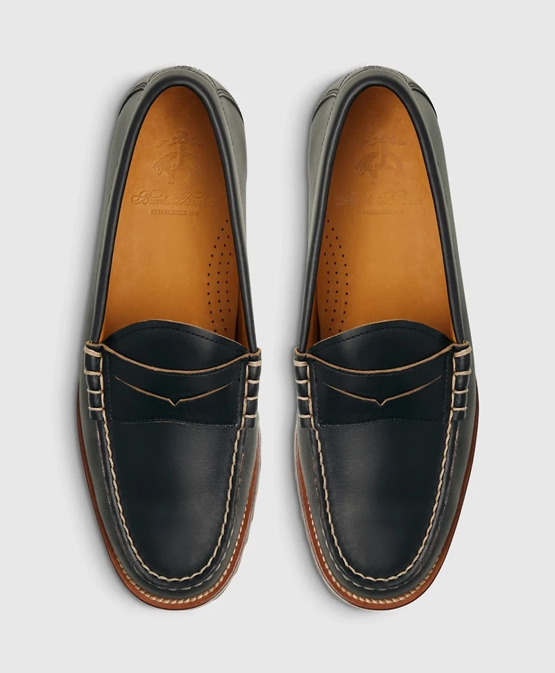 Leather Penny Loafer with Lug Sole