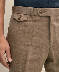 Classic Fit Linen Herringbone Dress Pants