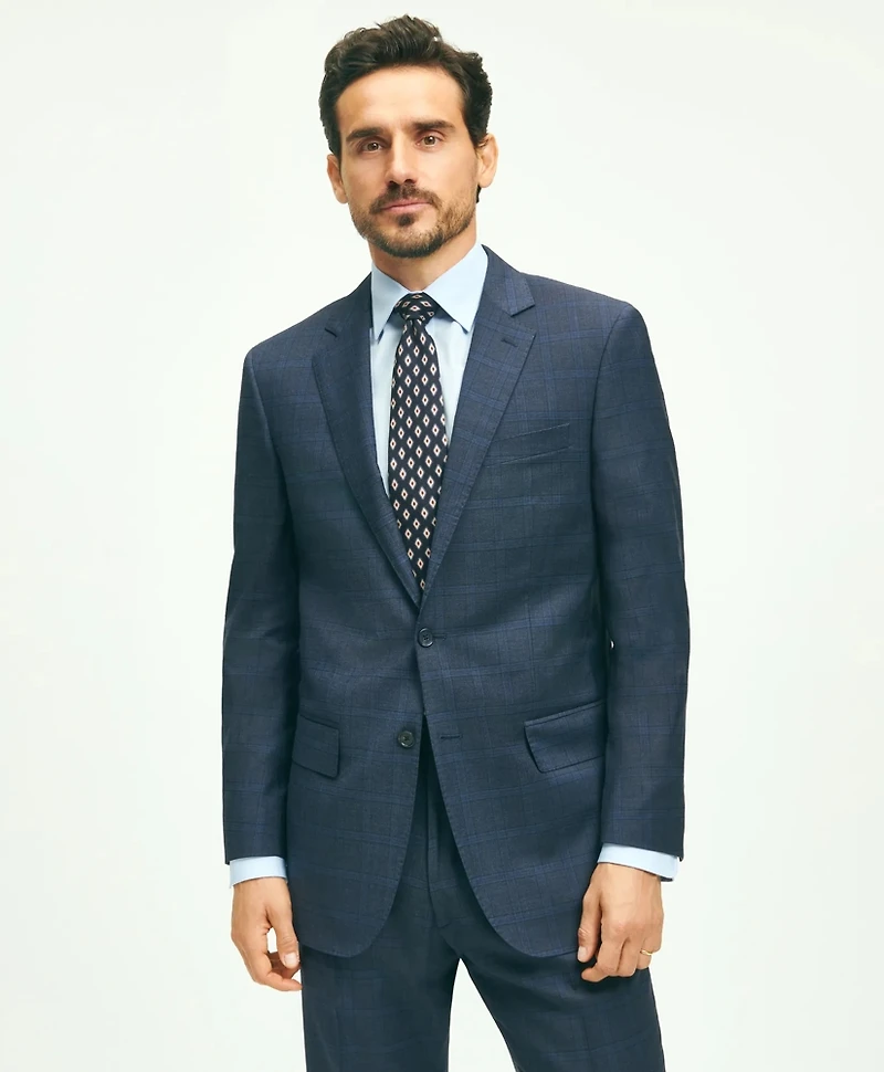 Traditional Fit Wool Checked 1818 Suit