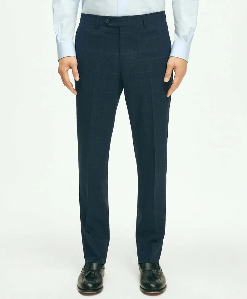 Brooks Brothers Explorer Collection Classic Fit Wool Checked Suit Pants