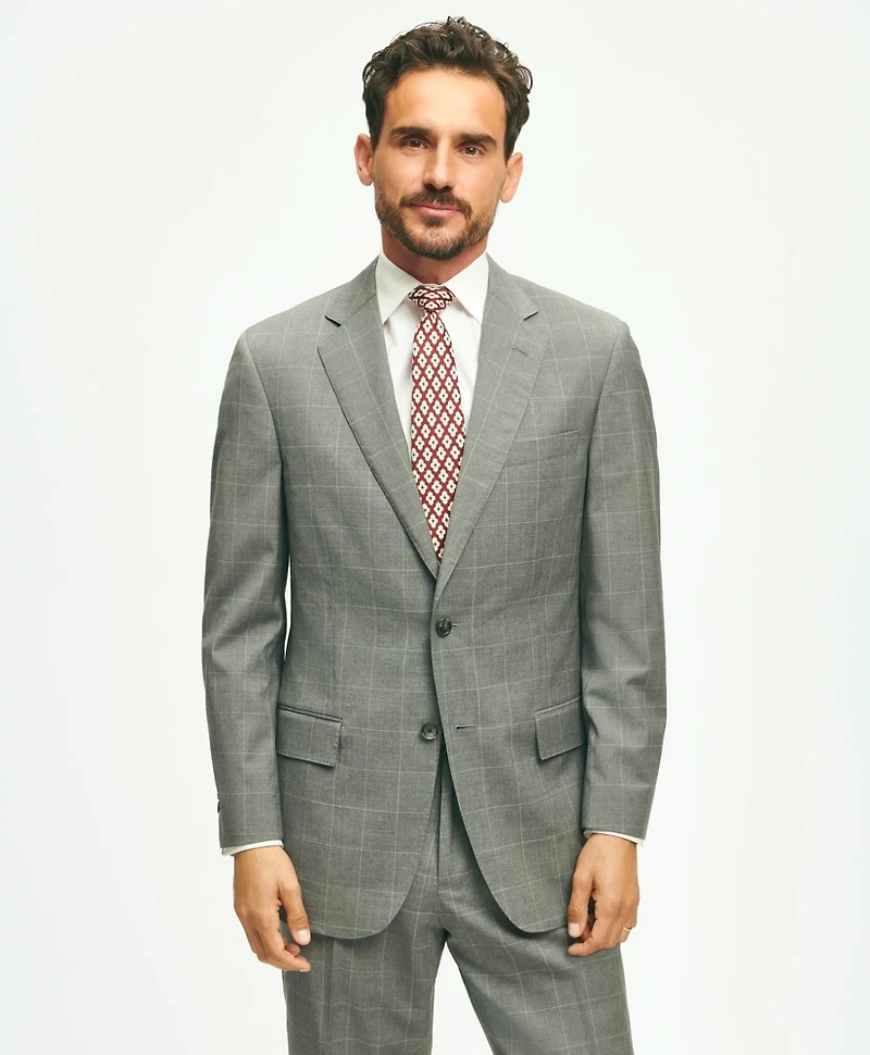 Traditional Fit 1818 Windowpane Suit Wool